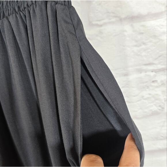 M Mossimo Grey Yellow Colorblock Flowy Skirt Women Size M Elastic Tiered Cottage - Picture 4 of 10